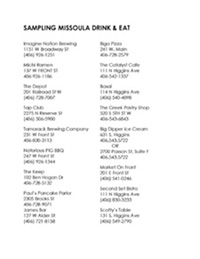 Places to eat and drink in Missoula